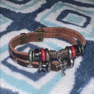 Multicolor Beaded Leather Bracelet